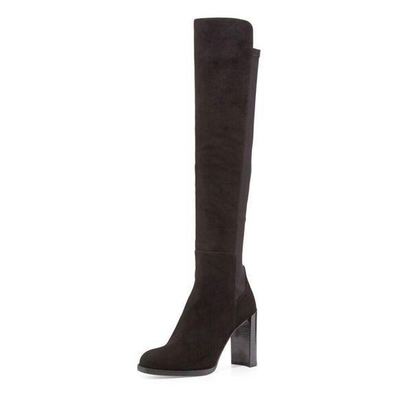 STUART WEITZMAN Hijack Over The Knee Suede Stretch-Back Boot In Black Size 6M - Picture 1 of 9